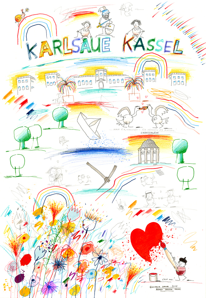 Kunstdruck Kassel-Karlsaue der Liebe